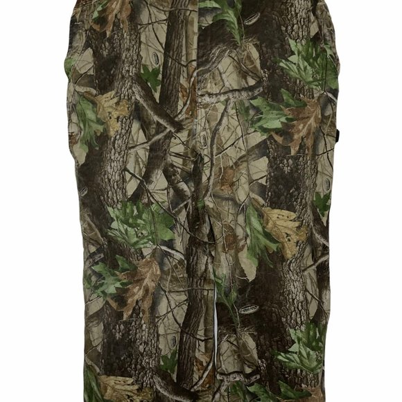 Rare HTF Tough Duck Green Camouflage Denim Hunting Outdoors Bib Overalls XL - Picture 3 of 11